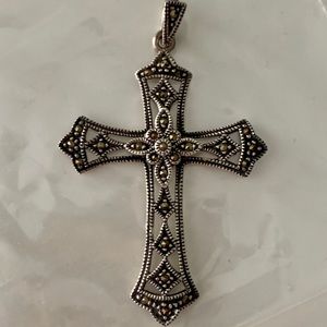 Sterling Silver Marcasite Cross